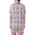 Playful Hearts Pattern: Fuchsia Pink Purple Stylized Dot Art - Whimsical White Background Print Satin Short-Sleeve Pajamas Set - 3