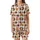 Gingerbread Family Holiday: Brown Argyle Candy Cane Pattern - Soft Long Sleeve Sleep Set Satin Short-Sleeve Pajamas Set - 2