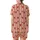 Bridesmaid Muted Salmon Pink Hand Block Print Rustic Stripe Heart Cotton Pajama Set Satin Short-Sleeve Pajamas Set - 3