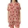 Bridesmaid Muted Salmon Pink Hand Block Print Rustic Stripe Heart Cotton Pajama Set Satin Short-Sleeve Pajamas Set - 2