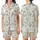 Wildlife Lover's Vintage Flying Geese Pajamas: Muted Pine Mountain Cream Pattern - Polyester Sleepwear Satin Short-Sleeve Pajamas Set - 1