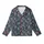 Juliette Women's French Linen Pajamas: Charcoal Blue Organic Leaf Sleep Set Kid Satin Pajamas Set - 2