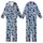 Wilderness Explorer's Stylized Navy Bear & Pine Pattern - Dusty Blue Wearable Art Kid Satin Pajamas Set - WRVftN8hQF