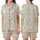 Women's OEKO-TEX Linen Pajamas Set: Minimalist Botanical Leaf Print - Relaxed Tank & Pants Satin Short-Sleeve Pajamas Set - YyEEnumtGd