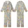 Elegant Floral Pattern: Watercolor Roses, Soft Yellow Pink Blooms, Sage Green Leaves, Dusty Blue Kid Satin Pajamas Set - qsZUrVfAZc