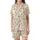 Cozy Nursery Pattern: Minimalist Moon Star Teddy Romper Print - Cream Lavender Gold Satin Short-Sleeve Pajamas Set - Z_WCPPCoTl