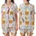 Pancakes & Pyjamas Party Sleepwear: Whimsical Golden Pancake Confetti Pattern Set Satin Short-Sleeve Pajamas Set - hXcHNlypE-