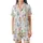 Whimsical Pastel Hippo Pattern: Festive Reindeer & Polar Bear Christmas Art - Unique Wearable Design Satin Short-Sleeve Pajamas Set - wosCGt8RbC