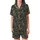 Women's Oeko-Tex Linen Sleep Set: Organic Botanical Pattern, Off Shoulder & Relaxed Fit Satin Short-Sleeve Pajamas Set - 2