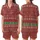 Festive Winter Design: Fair Isle Nordic Reindeer & Snowflake Print - Seamless Holiday Motif Satin Short-Sleeve Pajamas Set - vraF-YKoW4
