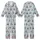 Panda Lovers' Cute Playful Panda Bear Characters Seamless Pattern with Golden Bows on Light Blue-Gray Background Kid Satin Pajamas Set - 5TSH8SyYu8