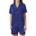 Ladies' Royal Blue Velvet Pajamas: Cobalt Organic Flowing Pattern Long Jacket Set Satin Short-Sleeve Pajamas Set - -ioUC0LhQt