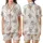 Women's Elegant Watercolor Bloom Calligraphy Numeral Pattern in Pastel Pink & Sage Satin Short-Sleeve Pajamas Set - 1