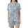 Literary Fan Pride & Prejudice Satin Sleep Set: Regency Houses, Botanical Vines & Whimsical Animals Satin Short-Sleeve Pajamas Set - 2