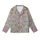 Artful Design Enthusiasts' Art Nouveau Stylized Vine Curvilinear Pattern Grey Mustard Fuchsia Kid Satin Pajamas Set - 2