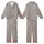 Artful Design Enthusiasts' Art Nouveau Stylized Vine Curvilinear Pattern Grey Mustard Fuchsia Kid Satin Pajamas Set - 1