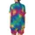 Fantasy Lovers' Fluid Iridescent Rainbow Dragon Scales Seamless Pattern Ocean to Fire Hues Satin Short-Sleeve Pajamas Set - 3