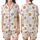 Girls' Watercolor Pancakes & Pink Bow Pajamas Sleep Set Satin Short-Sleeve Pajamas Set - 1