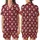 Corgi Lovers' Cheerful Photorealistic Corgi Faces Scattered All-Over Deep Crimson Red Satin Short-Sleeve Pajamas Set - 1