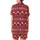 Holiday Lovers' Deep Red White Nordic Fair Isle Polar Bear Fir Tree Snowflake Geometric Pattern Satin Short-Sleeve Pajamas Set - bh8rbM7oKw