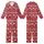 Holiday Lovers' Deep Red White Nordic Fair Isle Polar Bear Fir Tree Snowflake Geometric Pattern Kid Satin Pajamas Set - A7OPC3s5z5