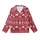 Holiday Lovers' Deep Red White Nordic Fair Isle Polar Bear Fir Tree Snowflake Geometric Pattern Kid Satin Pajamas Set - LIgXZZNpYX