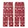 Holiday Lovers' Deep Red White Nordic Fair Isle Polar Bear Fir Tree Snowflake Geometric Pattern Kid Satin Pajamas Set - M_YJnlkq47