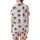 Dogs & Cats Ruby Red Satin Pajamas: Cozy Fluffy Puppy Vector Art Sleep Set Satin Short-Sleeve Pajamas Set - 3