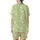 Women's Tailored Organic Cotton Loungewear Set: Abstract Botanical Ginkgo, Lime Green Cream Plus Size Sleepwear Satin Short-Sleeve Pajamas Set - VApWsHW995