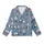 Cozy Panda Print Sleep Set: Whimsical Cartoon Design with Stars & Moons on Blue-Grey Kid Satin Pajamas Set - R3DeBi_Uy3