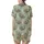 Adult Personalized Sloth Pajama: Funny Cartoon Sage Green Leaf Print Loungewear Satin Short-Sleeve Pajamas Set - 3