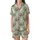 Adult Personalized Sloth Pajama: Funny Cartoon Sage Green Leaf Print Loungewear Satin Short-Sleeve Pajamas Set - 2