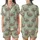 Adult Personalized Sloth Pajama: Funny Cartoon Sage Green Leaf Print Loungewear Satin Short-Sleeve Pajamas Set - 1