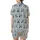 Panda Lovers' Cute Playful Panda Bear Characters Seamless Pattern with Golden Bows on Light Blue-Gray Background Satin Short-Sleeve Pajamas Set - 5Uv5tz0_jH