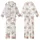 Women's Elegant Watercolor Bloom Calligraphy Numeral Pattern in Pastel Pink & Sage Kid Satin Pajamas Set - 1