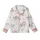 Women's Elegant Watercolor Bloom Calligraphy Numeral Pattern in Pastel Pink & Sage Kid Satin Pajamas Set - 2