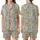 Elegant Floral Pattern: Watercolor Roses, Soft Yellow Pink Blooms, Sage Green Leaves, Dusty Blue Satin Short-Sleeve Pajamas Set - 3BF6PLfr7W