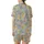 Elegant Floral Pattern: Watercolor Roses, Soft Yellow Pink Blooms, Sage Green Leaves, Dusty Blue Satin Short-Sleeve Pajamas Set - Q3bvayk9mV