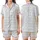 Elegant Geometric Pattern: Interlocking Quatrefoil Muted Blue Swirl Line Art Design Satin Short-Sleeve Pajamas Set - 1yIxVJolap