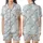 Fantasy Lover's Flat Cartoon Unicorn Pastel Rainbow Seamless Pattern Satin Short-Sleeve Pajamas Set - 1