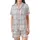Family & Bridesmaid Rayon Pajamas: Subtle Gingham & Lavender Botanical Sleep Set Satin Short-Sleeve Pajamas Set - 9DO0SvML5Q