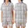 Family & Bridesmaid Rayon Pajamas: Subtle Gingham & Lavender Botanical Sleep Set Satin Short-Sleeve Pajamas Set - xScoyvMJI9