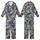 Modern Art Lovers' Abstract Distressed Botanical Painterly Pattern Muted Charcoal Indigo Blue Olive Gold Kid Satin Pajamas Set - 2B--QibX4f
