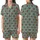 Game Day Enthusiasts' Playful Brown Footballs Muted Teal Grid Star Goalpost Pattern Satin Short-Sleeve Pajamas Set - Ct6UtDvoJf