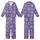 Women's Sophisticated Royal Purple White Dense Repeating Curvilinear Floral Medallion Kid Satin Pajamas Set - GV2soTqBnw