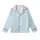 Women's Boho Light Blue White Minimalist Geometric Striped Organic Cotton Pajama Ensemble Kid Satin Pajamas Set - 2