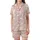Adults' Soft Pink Blush Bunny & Pastel Floral Cloud Footed Pajama Satin Short-Sleeve Pajamas Set - w7VztAaoyr