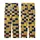 Modern Enthusiasts Deep Navy Golden Yellow Geometric Rectangular Square Tessellation Striped Gold Accents Kid Satin Pajamas Set - 3