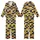 Modern Enthusiasts Deep Navy Golden Yellow Geometric Rectangular Square Tessellation Striped Gold Accents Kid Satin Pajamas Set - 1