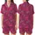Women's Hand Block Print Fuchsia Floral Peony Rose Cotton Loungewear Set - Indian Inspired Design Satin Short-Sleeve Pajamas Set - jpbJqTSRZJ